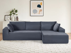 English Elm Cozyform Convertible Sectional Sofa - Soft Corduroy, No Assembly, Modern Design, Comfy & Versatile! B2735P359712