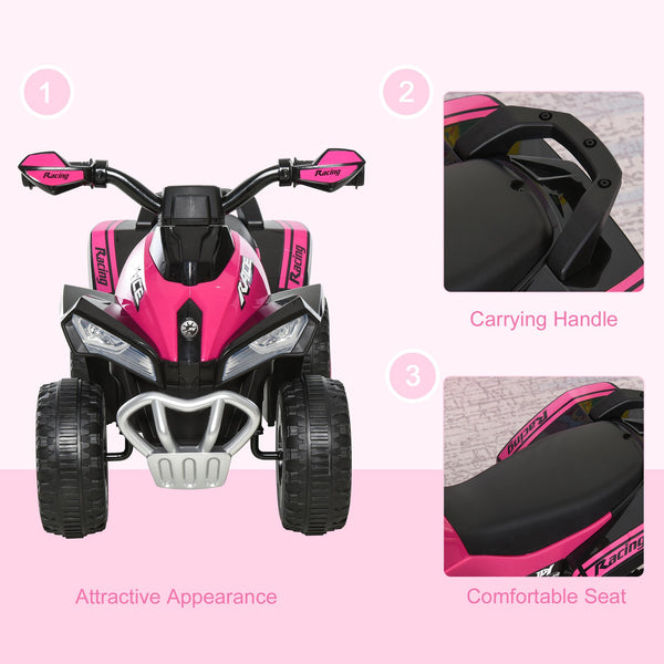 English Elm Aosom Toddler Foot Powered Ride on Atv Toy with Led Lights and Built in Music W2225P217968