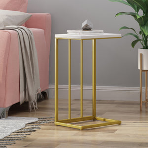 English Elm Christopher Knight Home® - END TABLE Modern Glam C-Shape Side Table with Durable Iron Frame and Sleek MDF Top for Living Rooms Champagne 66793.00