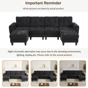 English Elm Swivel Barrel Accent Chair Chenille Tufted Round Club Seat for Living Room Lounge Black N719S002250B
