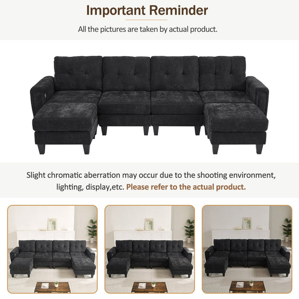 English Elm Swivel Barrel Accent Chair Chenille Tufted Round Club Seat for Living Room Lounge Black N719S002250B