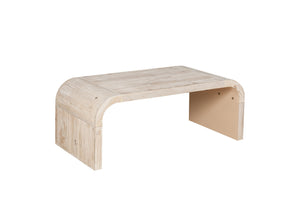 English Elm Farmhouse Art Deco Coffee Table Curved Apron Wood Distressed Antique Living Room W1445P331901