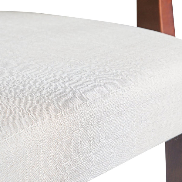 English Elm Walnut Upholstered Dining Chairs Set Of 2 – Elegant Beige Armchairs With Solid Hardwood Frame & Comfort N842P319126D-GIGA