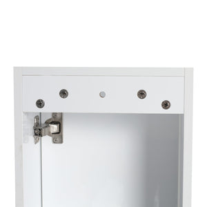 English Elm 12" Modern Bathroom Wall Cabinet With Soft-Close Doors, Space-Saving Float Mount, Glossy White Finish W999P312077