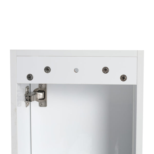 English Elm 12" Modern Bathroom Wall Cabinet With Soft-Close Doors, Space-Saving Float Mount, Glossy White Finish W999P312077