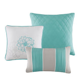 Madison Park Lola Transitional Printed Cotton Sateen Comforter Set MP10-6833 Aqua