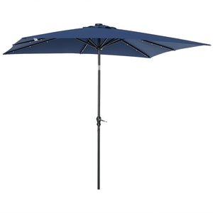 English Elm Sun Solar Patio Umbrella with Built-in Led Rib Lights for Deck or Poolside Use T3971P388828