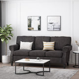 Christopher Knight Home® - Noble House - Burkehaven Contemporary Fabric 3 Seater Sofa with Nailhead Trim