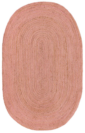 Unique Loom Braided Jute Dhaka Hand Braided Solid Rug Light Pink,  5' 1" x 8' 0"