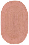 Unique Loom Braided Jute Dhaka Hand Braided Solid Rug Light Pink,  5' 1" x 8' 0"