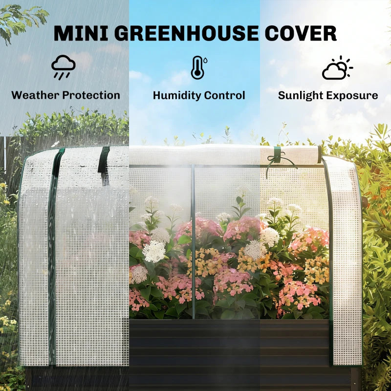 English Elm Outdoor Self Watering Raised Planter Box with Trellis Rattan Style Patio Garden Bed T3971P468096