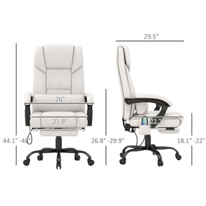 English Elm High Back Faux Leather Massage Reclining Chair with Footrest and Six Vibration Zones T3971P410848