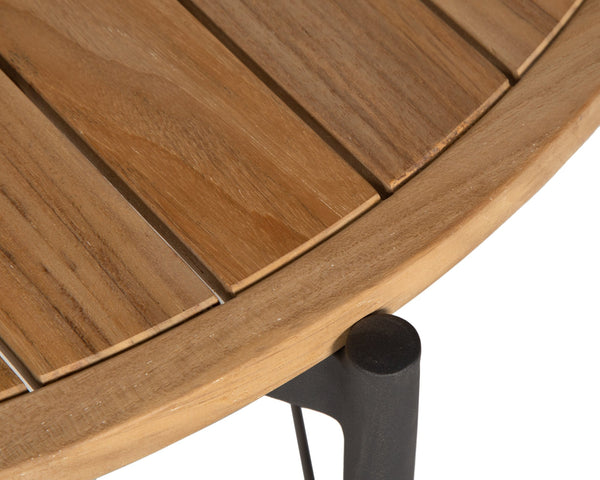 Sunpan Amalfi Coffee Table - Modern Outdoor Elegance with Durable Teak Wood Top and Black Aluminum Frame Large - 36W x 36D x 17H