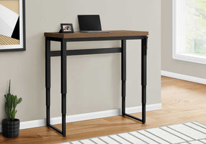 English Elm Computer Desk - Adjustable Height, Contemporary Walnut Laminate & Black Metal, Perfect For Small Spaces B2710P219890