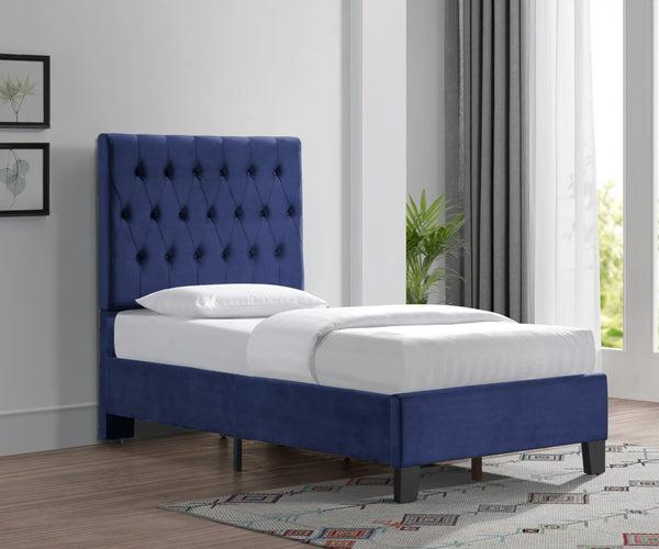 English Elm Wallace & Bay - Blue Twin Upholstered Bed - Elegant Navy Design With Solid Wood Frame For Kids’ Or Guest Rooms B2709P212280-GIGA