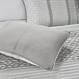 Madison Park Bennett Traditional 4 Piece Jacquard Quilt Set with Throw Pillow MP13-6024 Grey