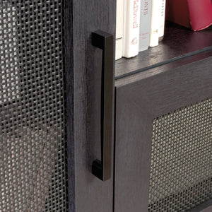 English Elm File Credenza Black Finish – Sleek Engineered Wood Storage with Adjustable Shelf, Smooth-Glide Drawers, Durable Design (53.36"L x 23.44"W) B356P402621