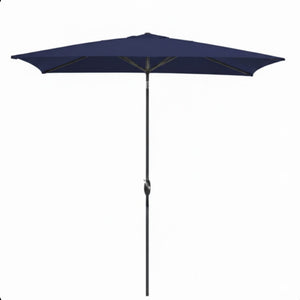 English Elm 6.5 X 10 Ft Rectangular Outdoor Patio Umbrella with Crank Tilt Uv Resistant Canopy Navy Blue B082P454958