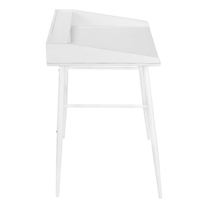 English Elm Computer Desk For Home Office – Contemporary White Laminate With Hutch, Compact & Stylish Work Area B2710P219821