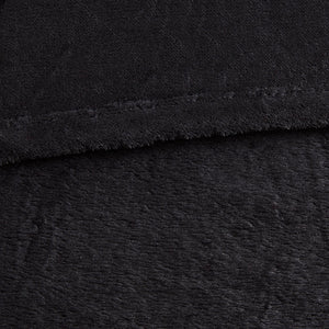 JLA Home Intelligent Design - Oversized Microlight Plush Blanket — Cloud-Soft, OEKO-TEX Certified, Lightweight Year-Round Cozy Layering Black ID51-1088