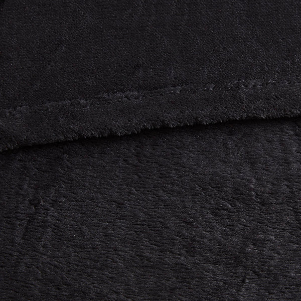 JLA Home Intelligent Design - Oversized Microlight Plush Blanket — Cloud-Soft, OEKO-TEX Certified, Lightweight Year-Round Cozy Layering Black ID51-1088