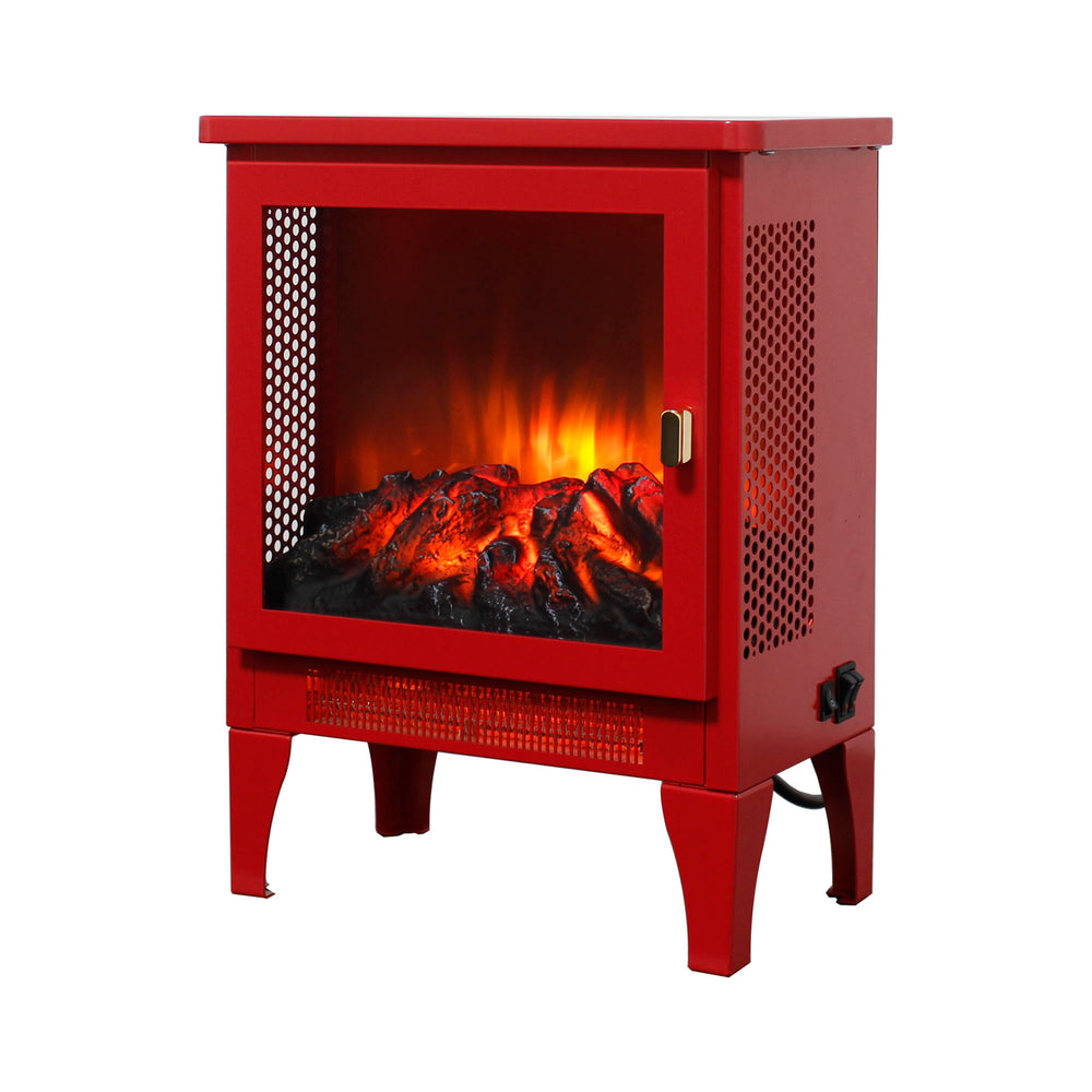 English Elm 18 Inch Electric Stove Heater Cast Iron Style 3d Led Flame Panoramic Mesh View W1769P394302