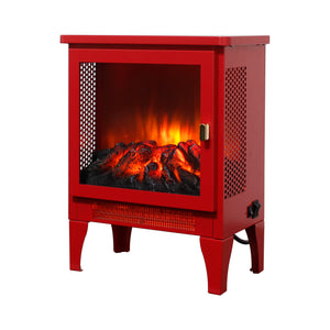 English Elm 18 Inch Electric Stove Heater Cast Iron Style 3d Led Flame Panoramic Mesh View W1769P394302