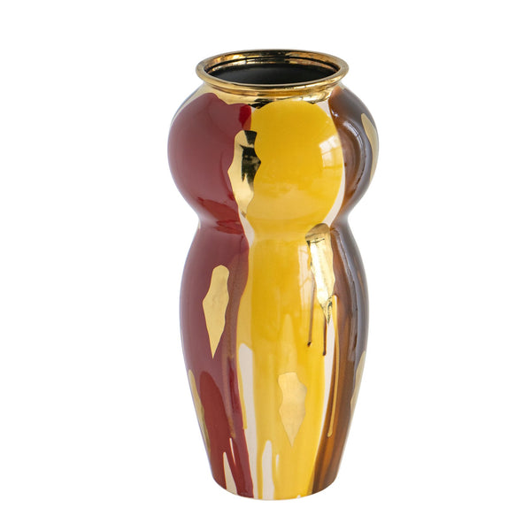 English Elm 10x10x20.9" Tall Ceramic Floor Vase Abstract Glazed Sculptural Accent for Console Shelf W2078P445038