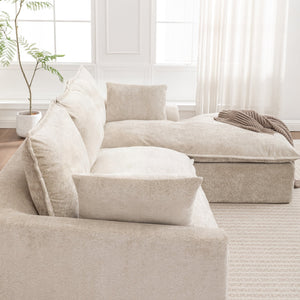 English Elm 103" Modern Modular L-Shaped Sectional Couch - Cloud-Like Comfort, No Assembly, Premium Chenille Upholstery W1170S00039