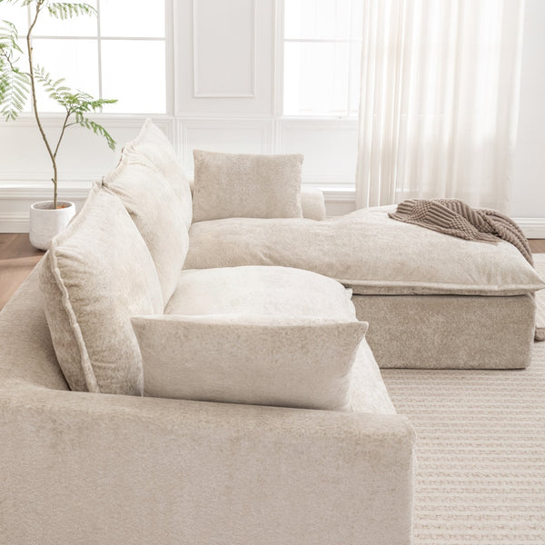 English Elm 103" Modern Modular L-Shaped Sectional Couch - Cloud-Like Comfort, No Assembly, Premium Chenille Upholstery W1170S00039