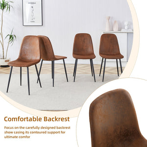 English Elm Table and Chair Set Extendable Round Oval Wood Grain Mdf Modern Dining Room W1151S03965