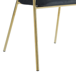 English Elm Christopher Knight Home® - Modern Velvet Upholstered Dining Chair with Plush Velvet Seat and Sleek Metallic Frame for Comfort Black,Gold 32.25 L x 23.75 W x 21.25 H N776P224512B