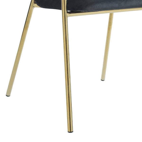 English Elm Christopher Knight Home® - Modern Velvet Upholstered Dining Chair with Plush Velvet Seat and Sleek Metallic Frame for Comfort Black,Gold 32.25 L x 23.75 W x 21.25 H N776P224512B