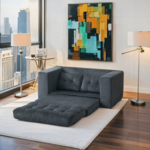 English Elm Loveseat Sofa Bed - Memory Foam Comfort, Space-Saving Design, No Assembly Required, Stylish Corduroy Fabric W2959P379140