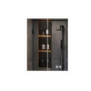 English Elm Mesa Frameless Led Medicine Cabinet with Defogger Aluminum Build for Modern Bathrooms B2731P478360