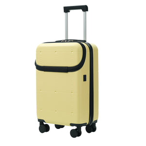 English Elm Luggage 5 Piece Hardside Abs Set with Front Access Carry on and Tsa Spinner Wheels Yellow N732P391557Y