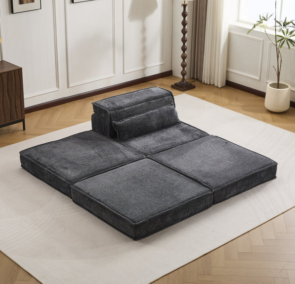 English Elm Compression Mahjong Sofa - Oversized Modular Sectional Bed With Memory Foam & Versatile Ottoman Set W3723S00045