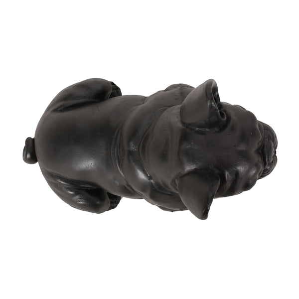English Elm Christopher Knight Home® - DOG French Bulldog Garden Sculpture Cast Stone Outdoor Accent with Antique Wash, Durable Charm Black 70293.00BLK