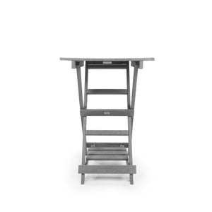 English Elm Summit Ridge Recycled Hdpe Outdoor Folding Bar Table Weather Resistant Eco Patio Gray B2745P409708