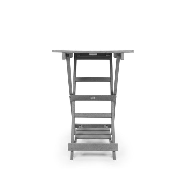 English Elm Summit Ridge Recycled Hdpe Outdoor Folding Bar Table Weather Resistant Eco Patio Gray B2745P409708
