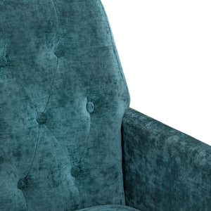 Crestview Collection Modern Accent Chair - Stylish Upholstered Furniture With Button Tufting And Gold Legs For Any Room Blue Polyester Evfzr4352pblu