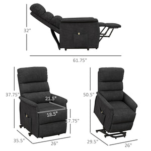 English Elm Electric Power Lift Recliner Chair with Wired Remote Linen Upholstery Living Room T3971P405317