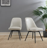 OSP Home Furnishings Penton Swivel Chair  - Set of 2 Cream