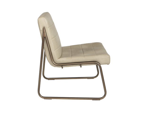Sunpan Anton Lounge Chair - Stylish Comfort with Sculpted Seat and Rustic Bronze Frame for Modern Spaces Bravo Cream