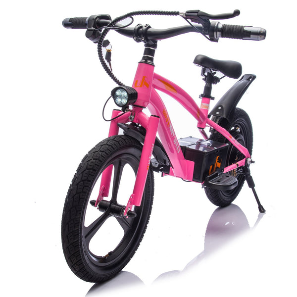 English Elm 24v Kids Electric Dirt Bike 300w Motor 16in Pneumatic Tires Adjustable Seat Ages 5 to 12 Pink W1578P335443