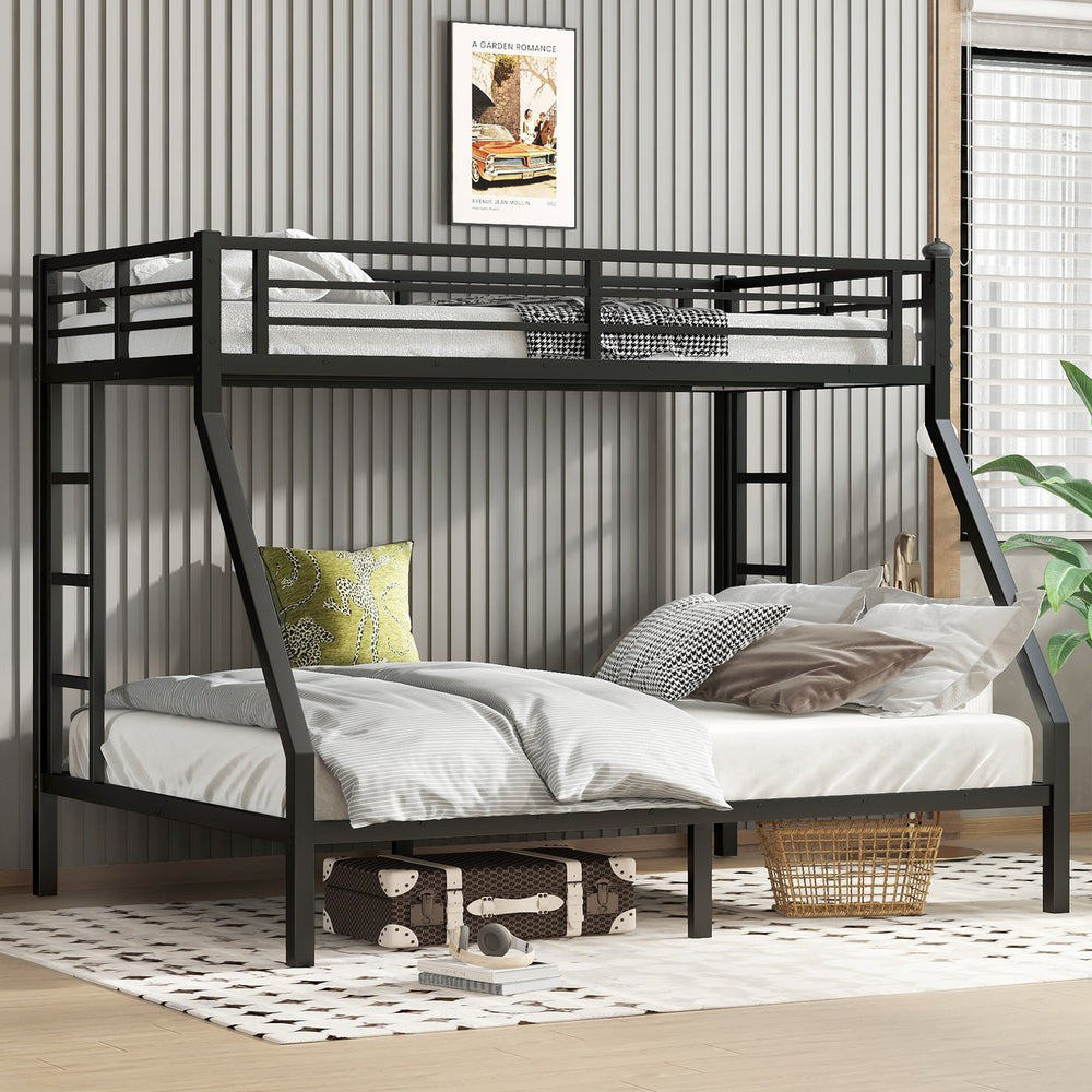 English Elm Metal Twin Xl Over Queen Bunk Bed – Space-Saving Design, Strong Steel Frame, No Box Spring Needed! W1580P336606