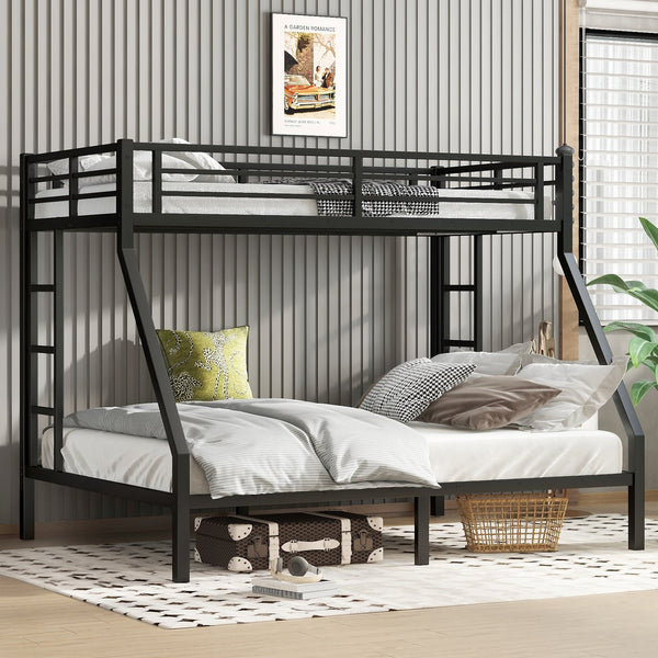 English Elm Metal Twin Xl Over Queen Bunk Bed – Space-Saving Design, Strong Steel Frame, No Box Spring Needed! W1580P336606