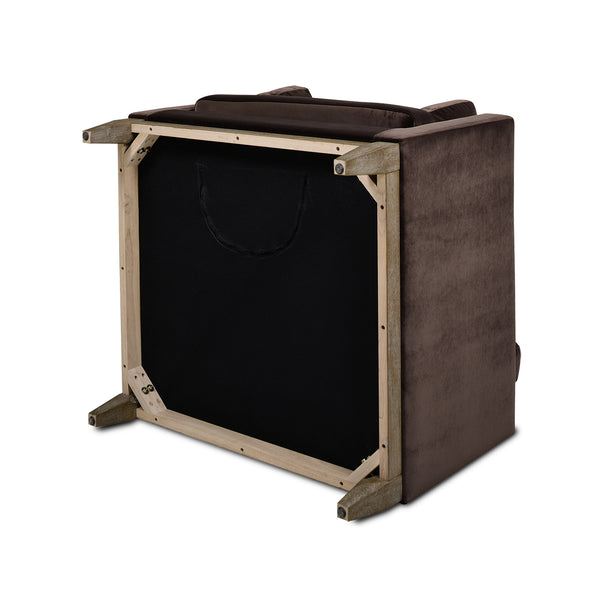 English Elm Jennifer Taylor Home - Knox 36" Modern Farmhouse Arm Chair - Luxurious Deep Brown Velvet For Stylish Comfort & Durability B2719P238326