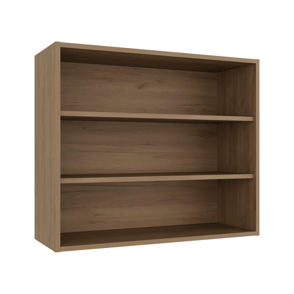 English Elm Natural Oak Wall Mounted Open Shelf Cabinet for Modern Kitchen or Pantry Storage B062P483756