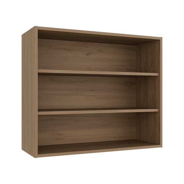 English Elm Natural Oak Wall Mounted Open Shelf Cabinet for Modern Kitchen or Pantry Storage B062P483756